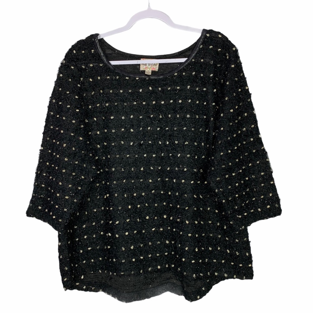 MissGuided Black Fuzzy Comfy Textured Sweater 2X